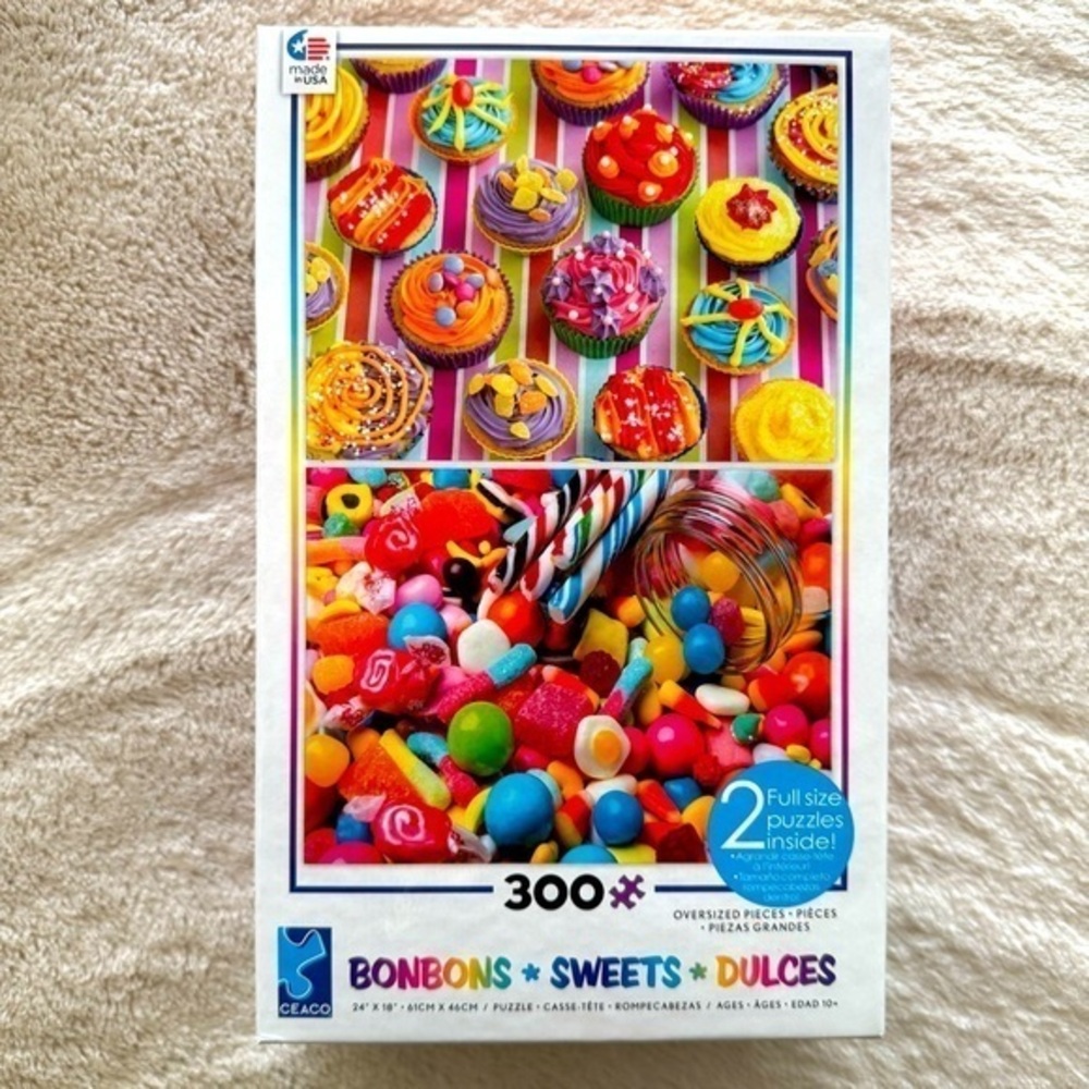 New! Sweet treats two puzzles in one with oversized pieces